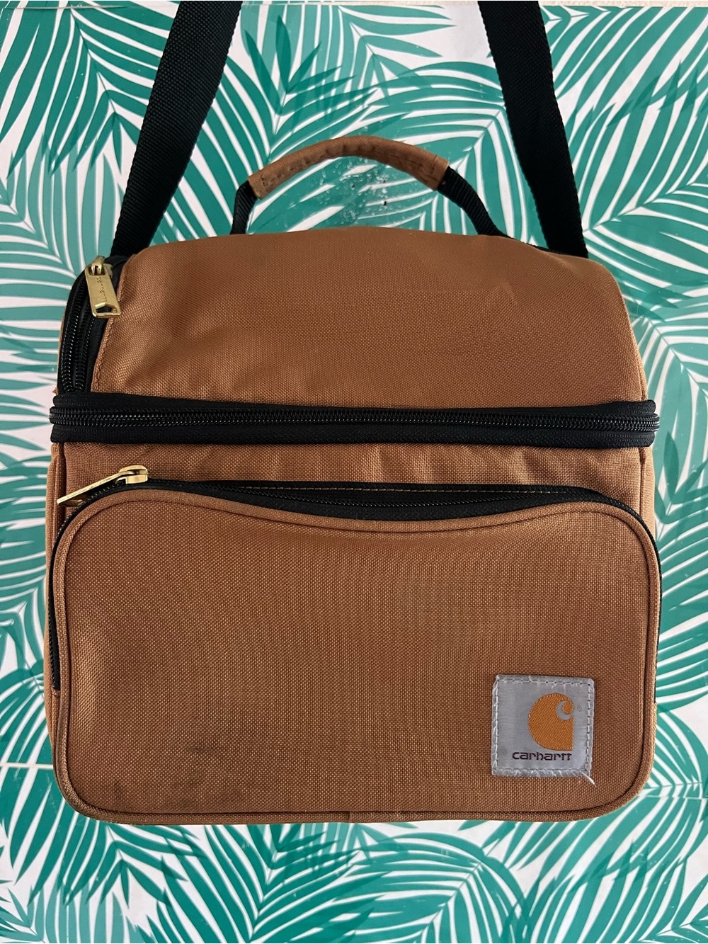Carhartt Deluxe Dual-Compartment insulated lunch cooler bag in brown